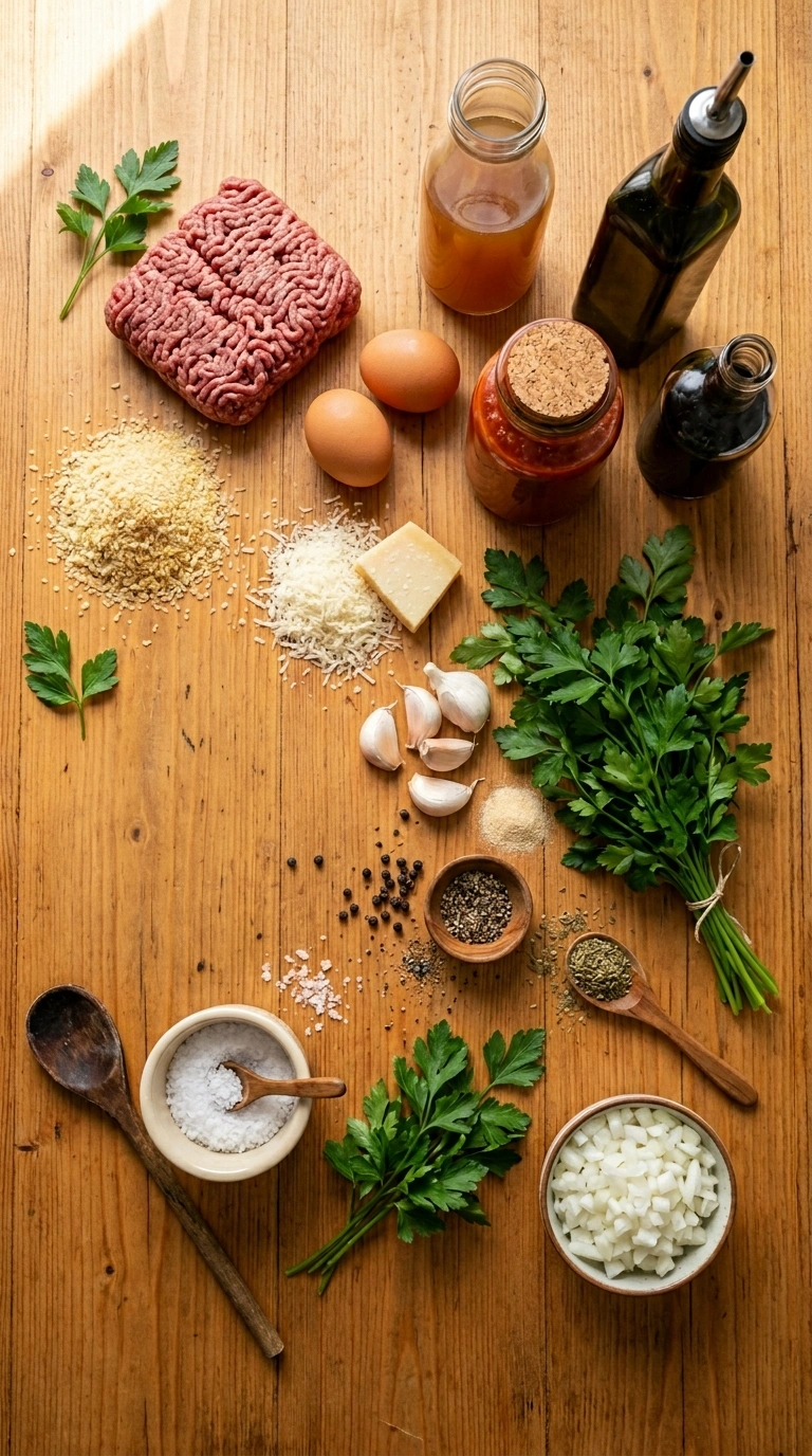 Ingredients for cozy labor day grilled meatballs