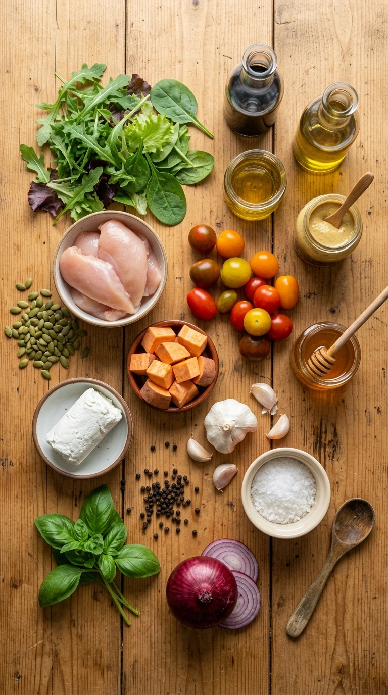 Ingredients for cozy summer salad side