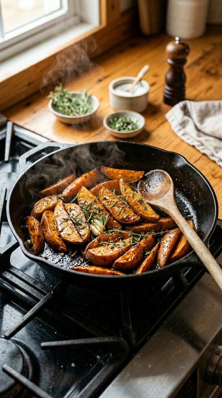 Cooking instructions for cozy sweet potato side
