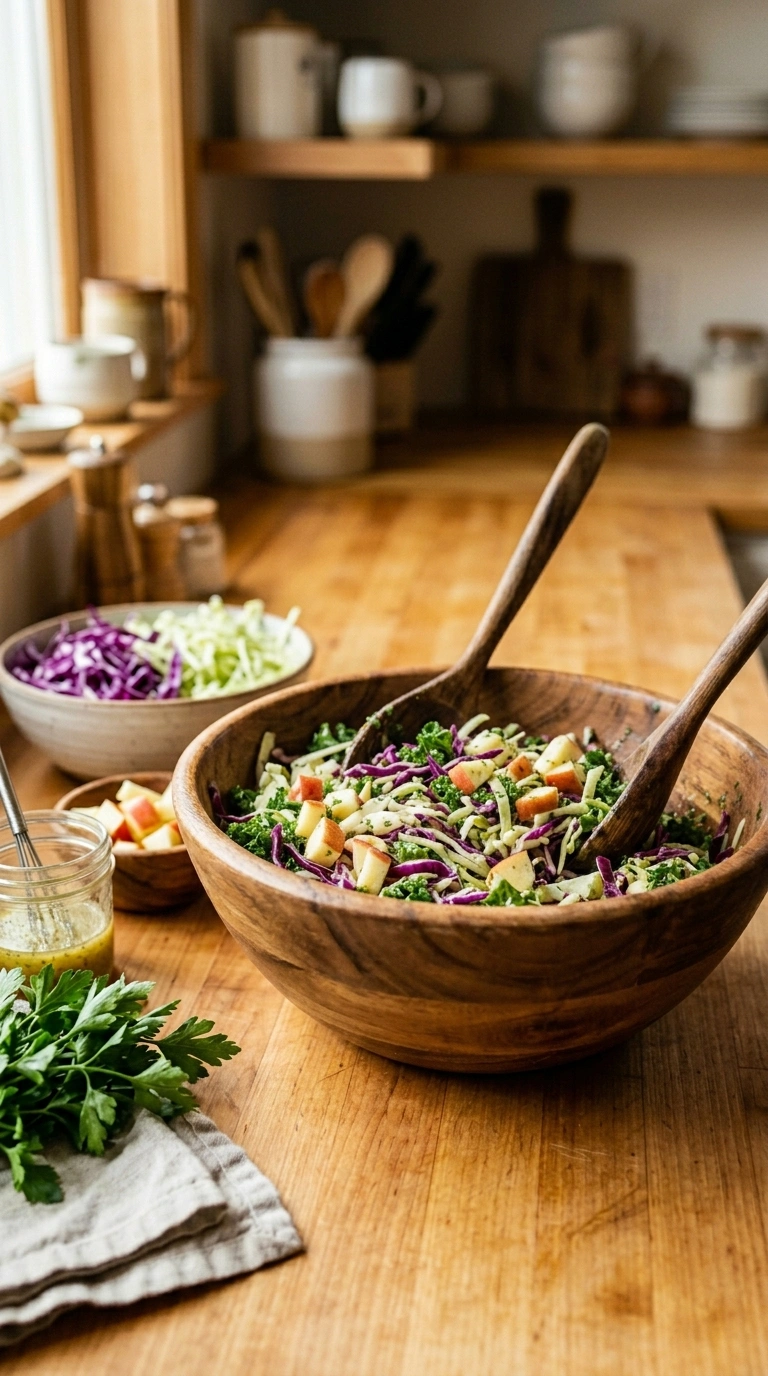 Cooking instructions for cozy apple slaw side