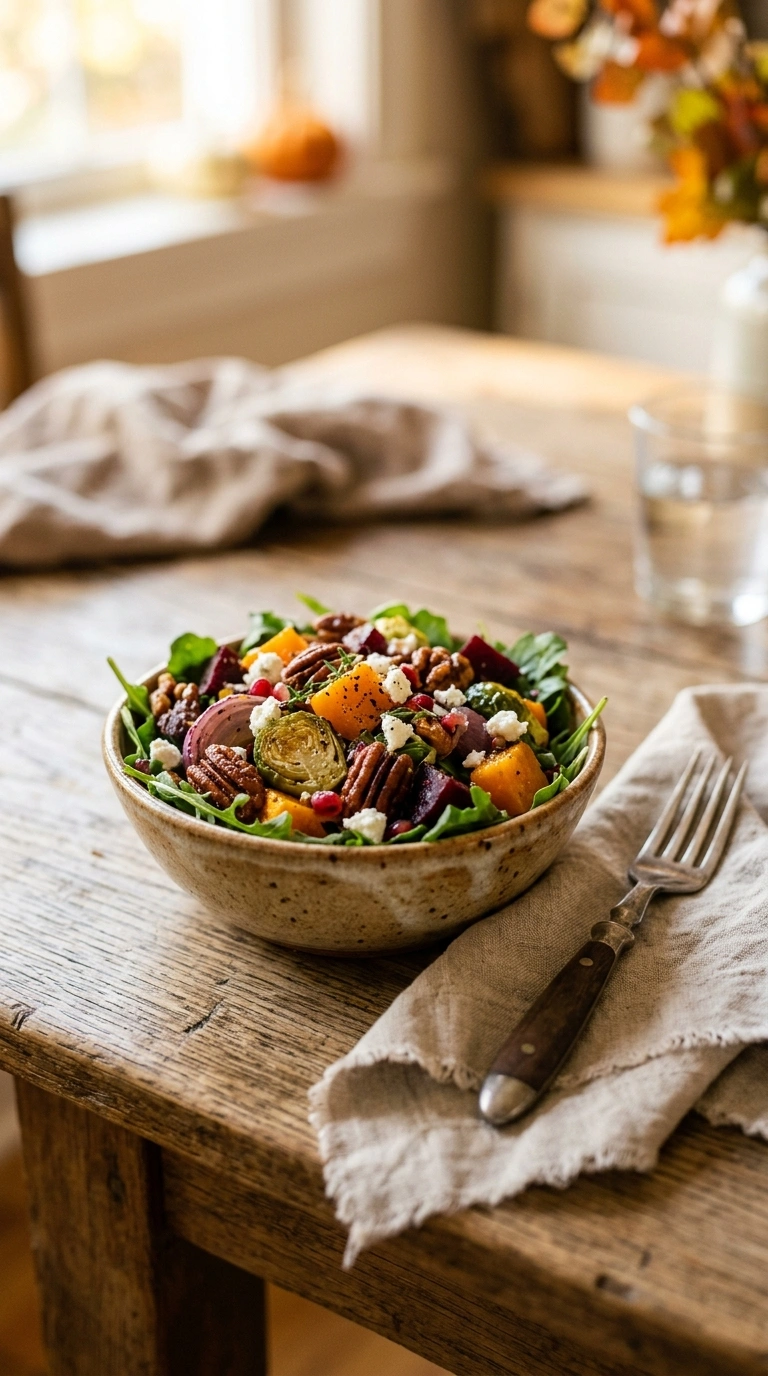 cozy fall salad side ready to serve