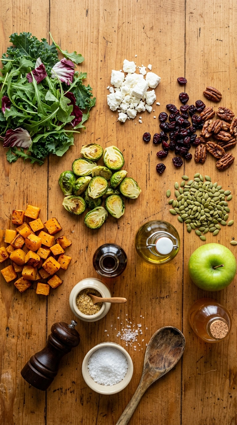 Ingredients for cozy fall salad side