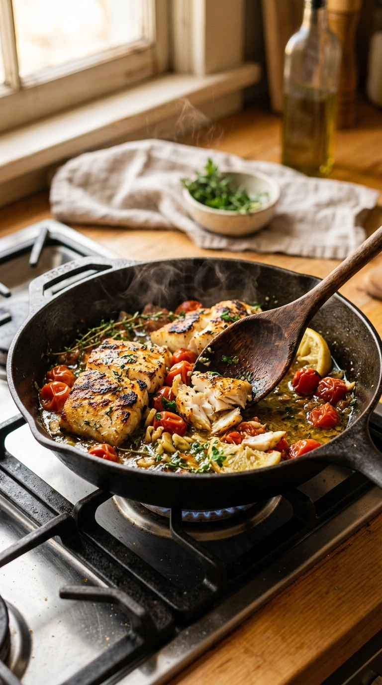Cooking instructions for smoky tender grilled halibut