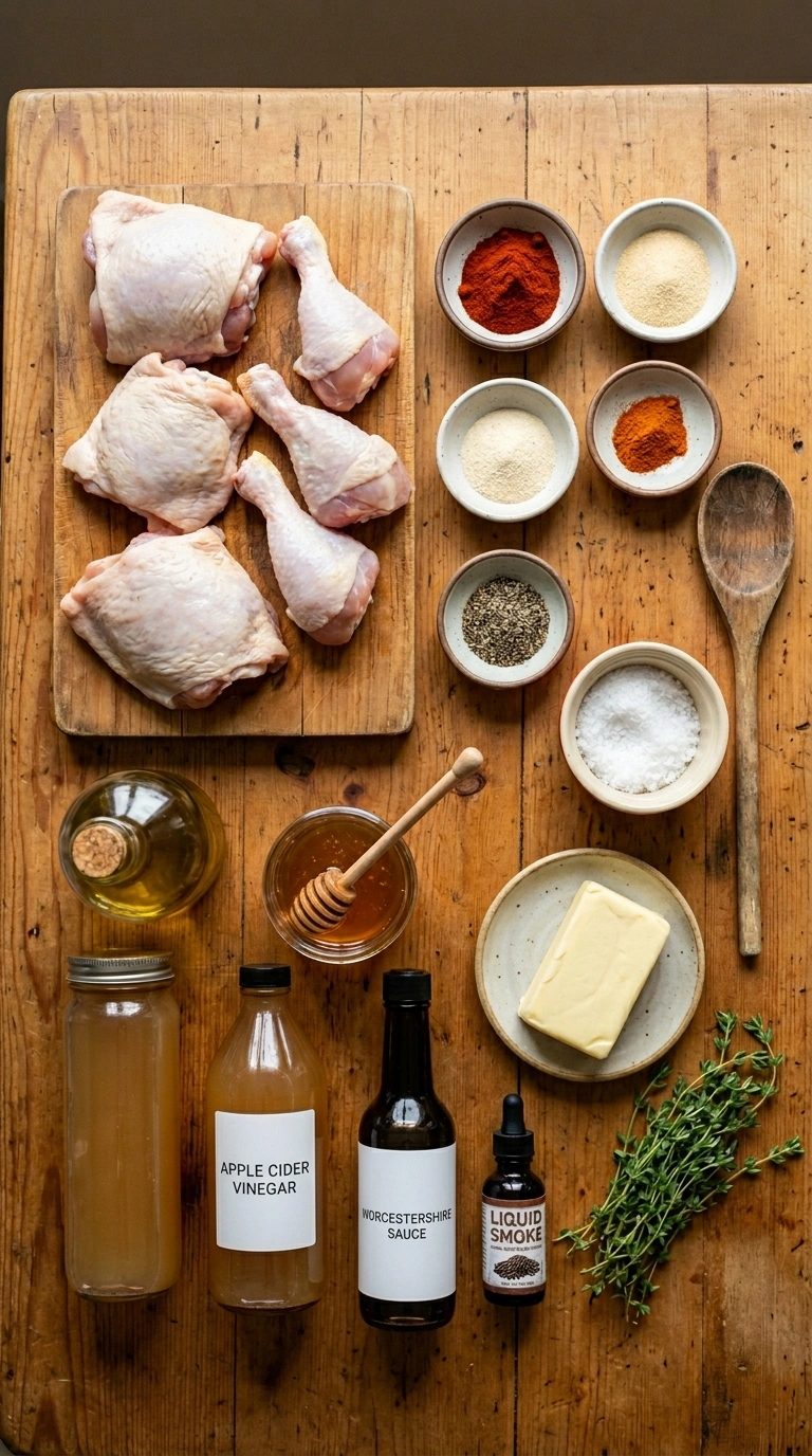 Ingredients for smoky tailgate grilled wings