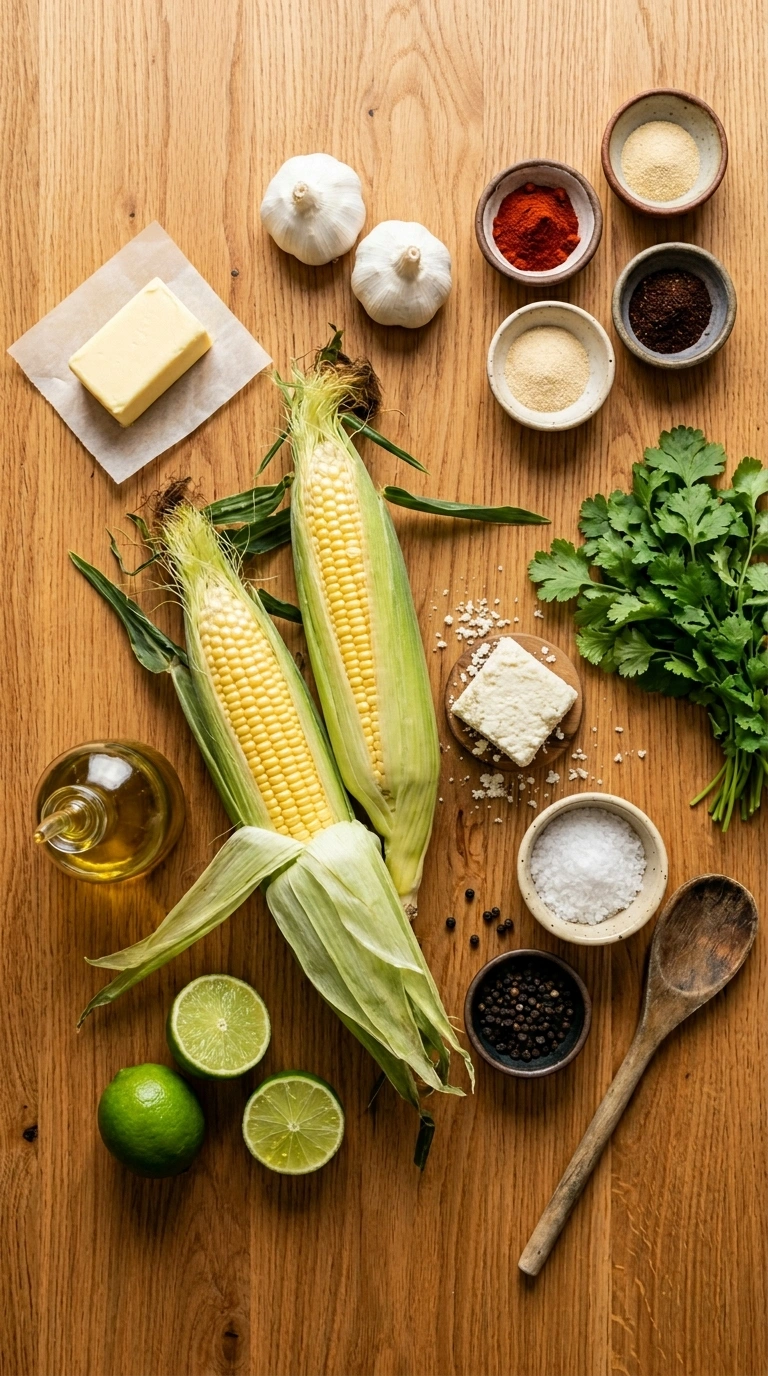 Ingredients for charred labor day grilled corn