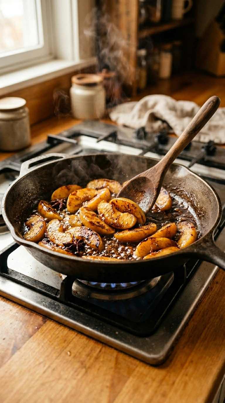 Cooking instructions for sweet smoky cozy fall grilled apples