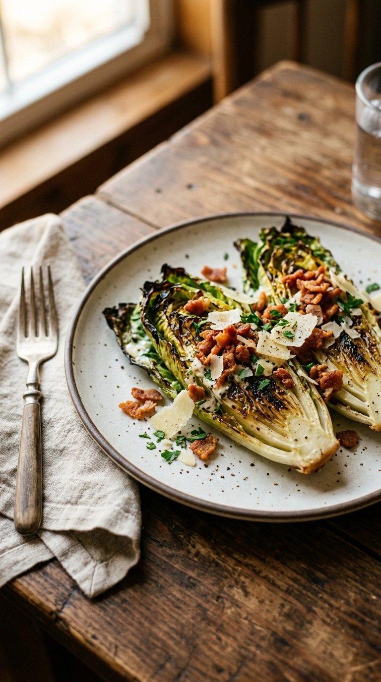 charred cozy fall grilled romaine ready to serve