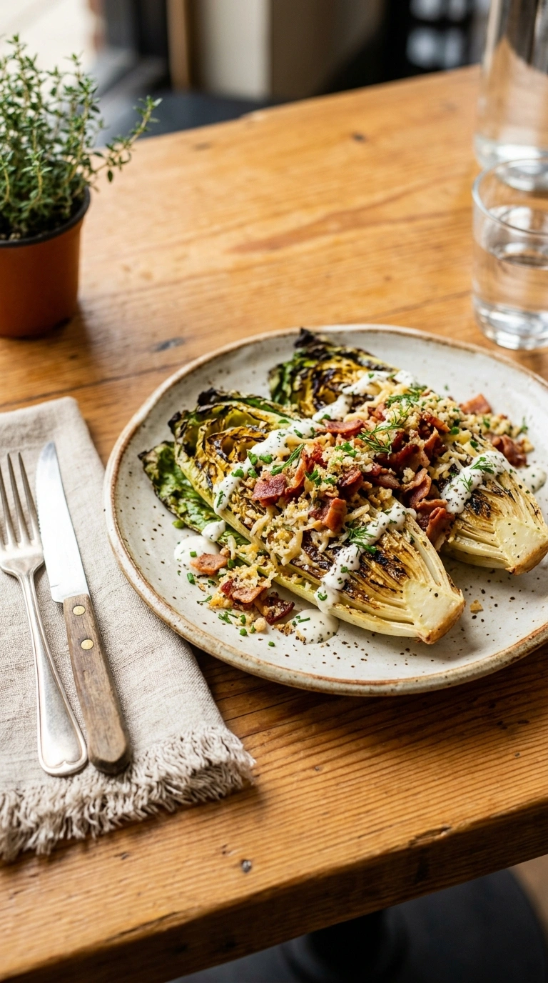 Charred Cozy Grilled Romaine Salad | 20-Min Fall Grilling Side