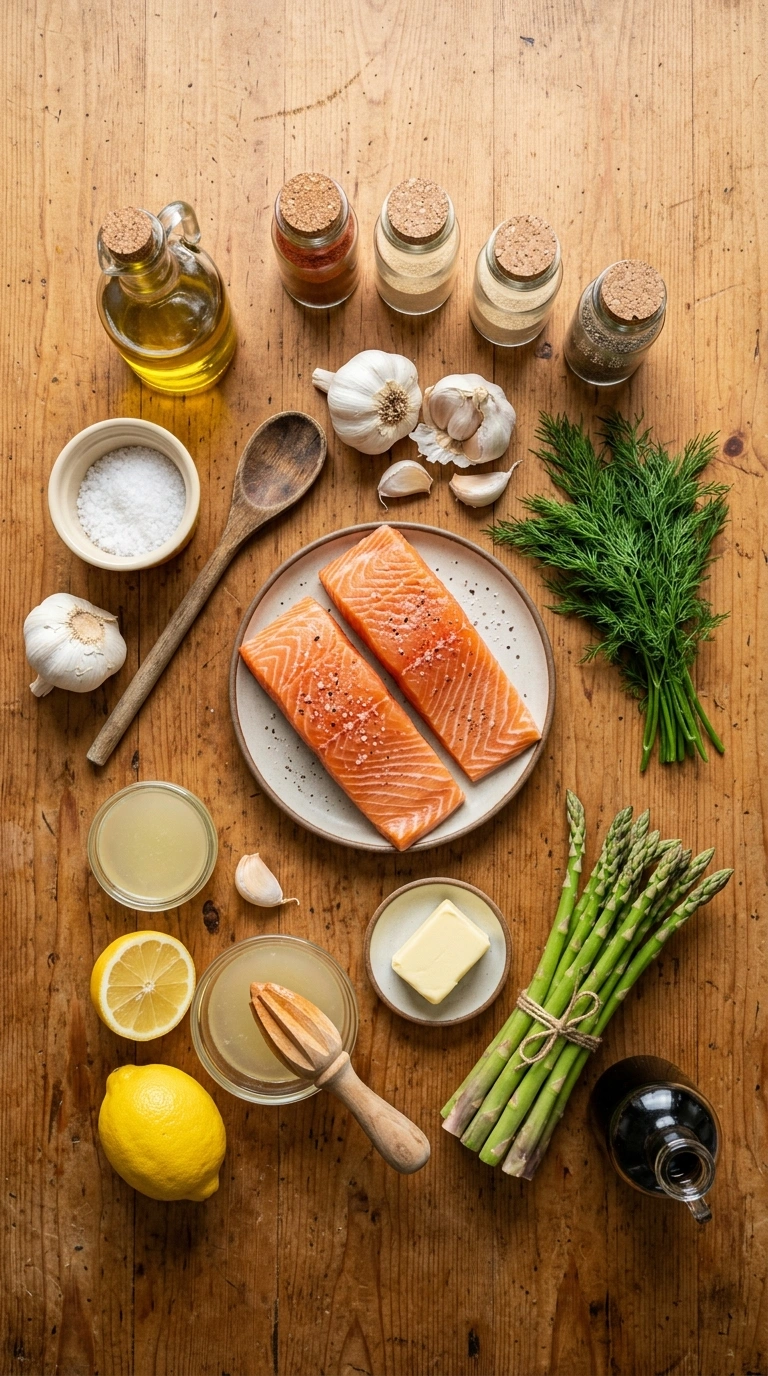 Ingredients for smoky grill pan salmon