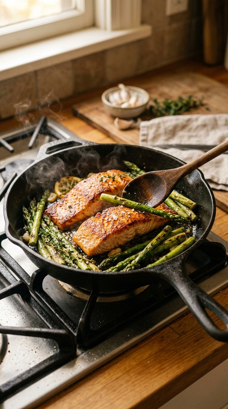 Cooking instructions for smoky grill pan salmon