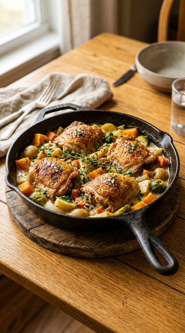 Cozy Fall Chicken Skillet Dinner | 30-Min Easy Cozy Fall Weeknight