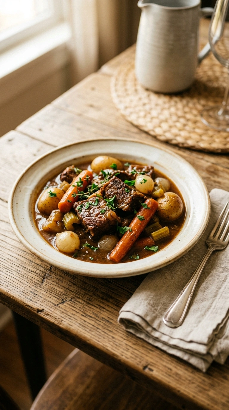 cozy fall beef skillet dinner ready to serve