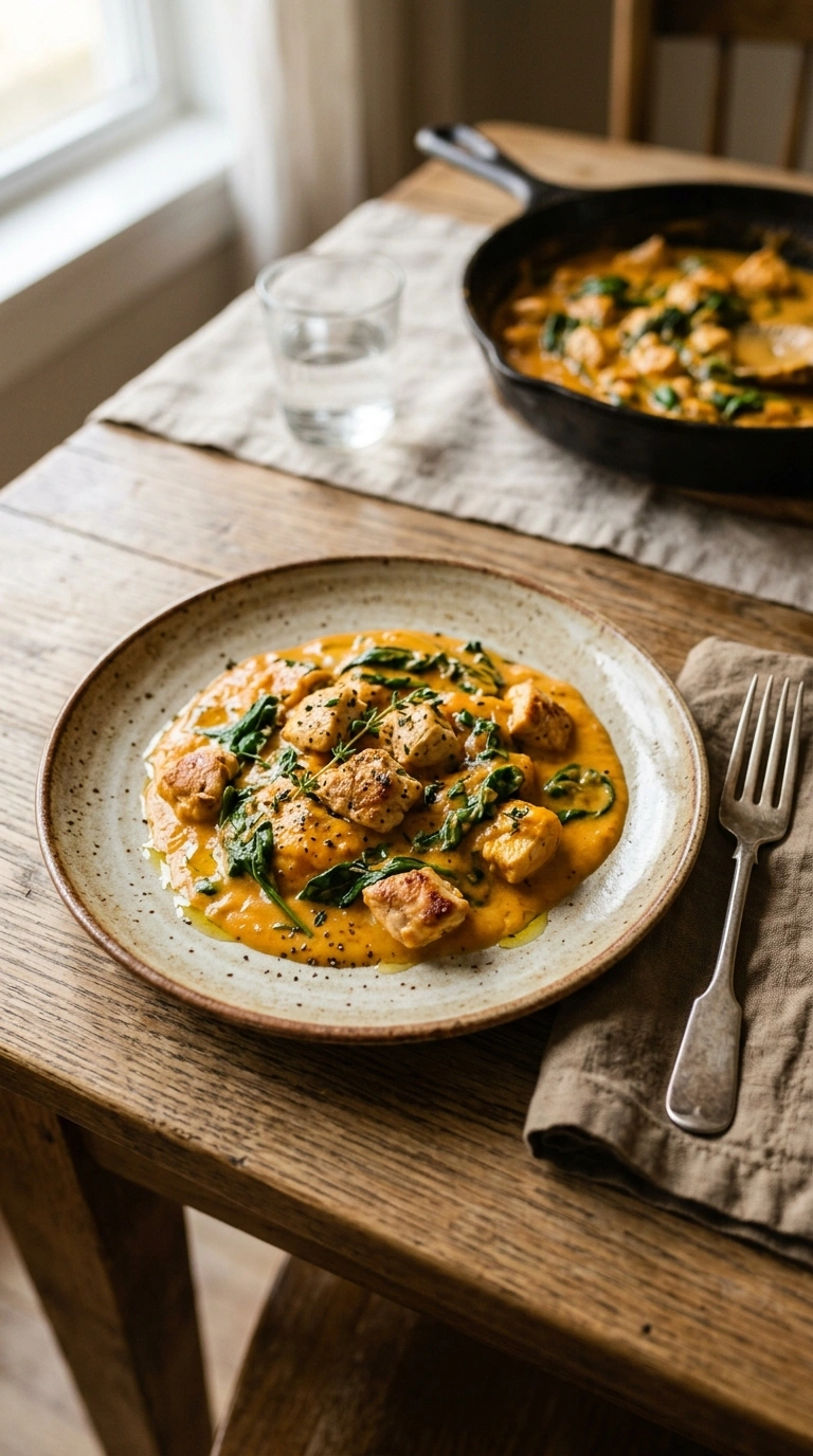 cozy fall pumpkin skillet dinner ready to serve