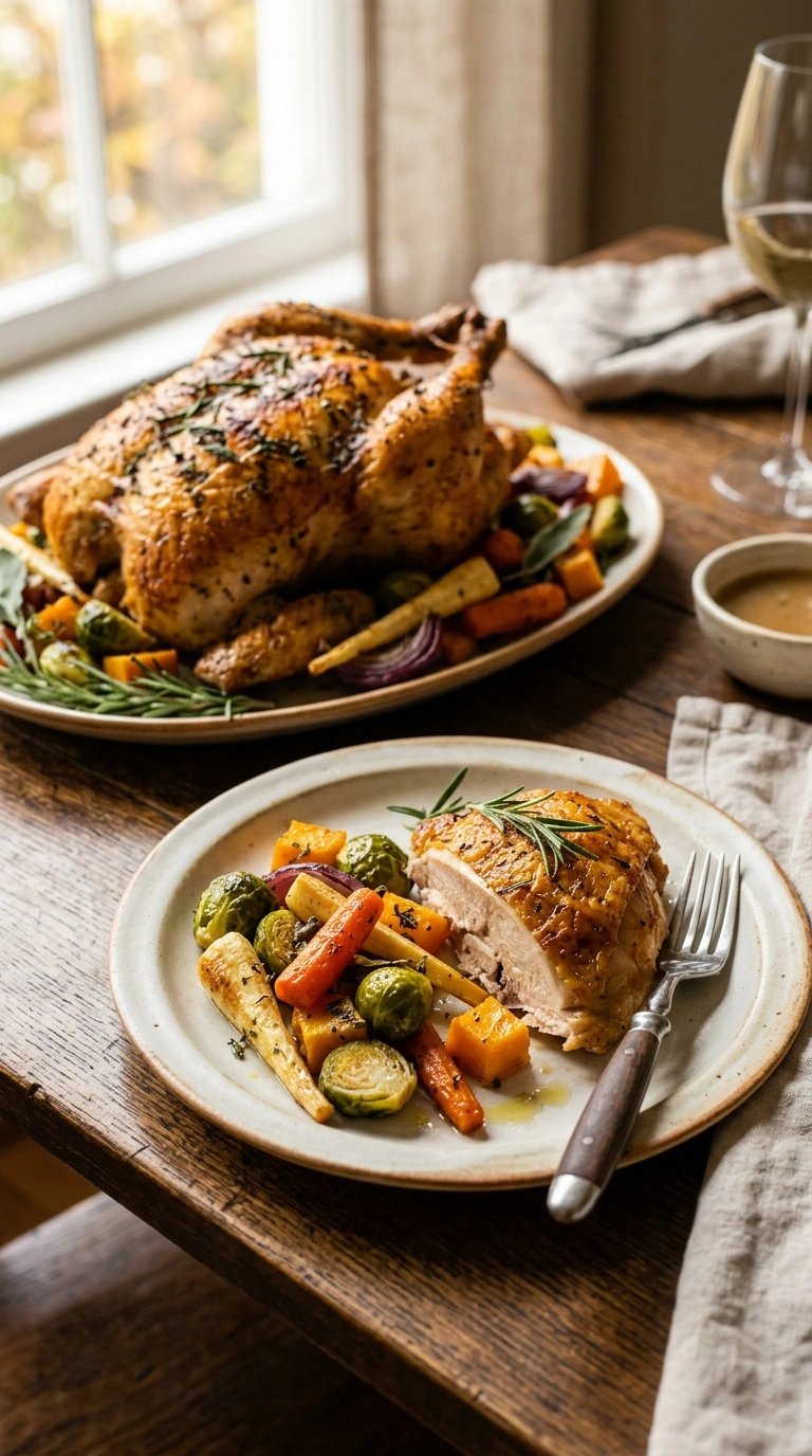 hearty fall chicken bowl ready to serve