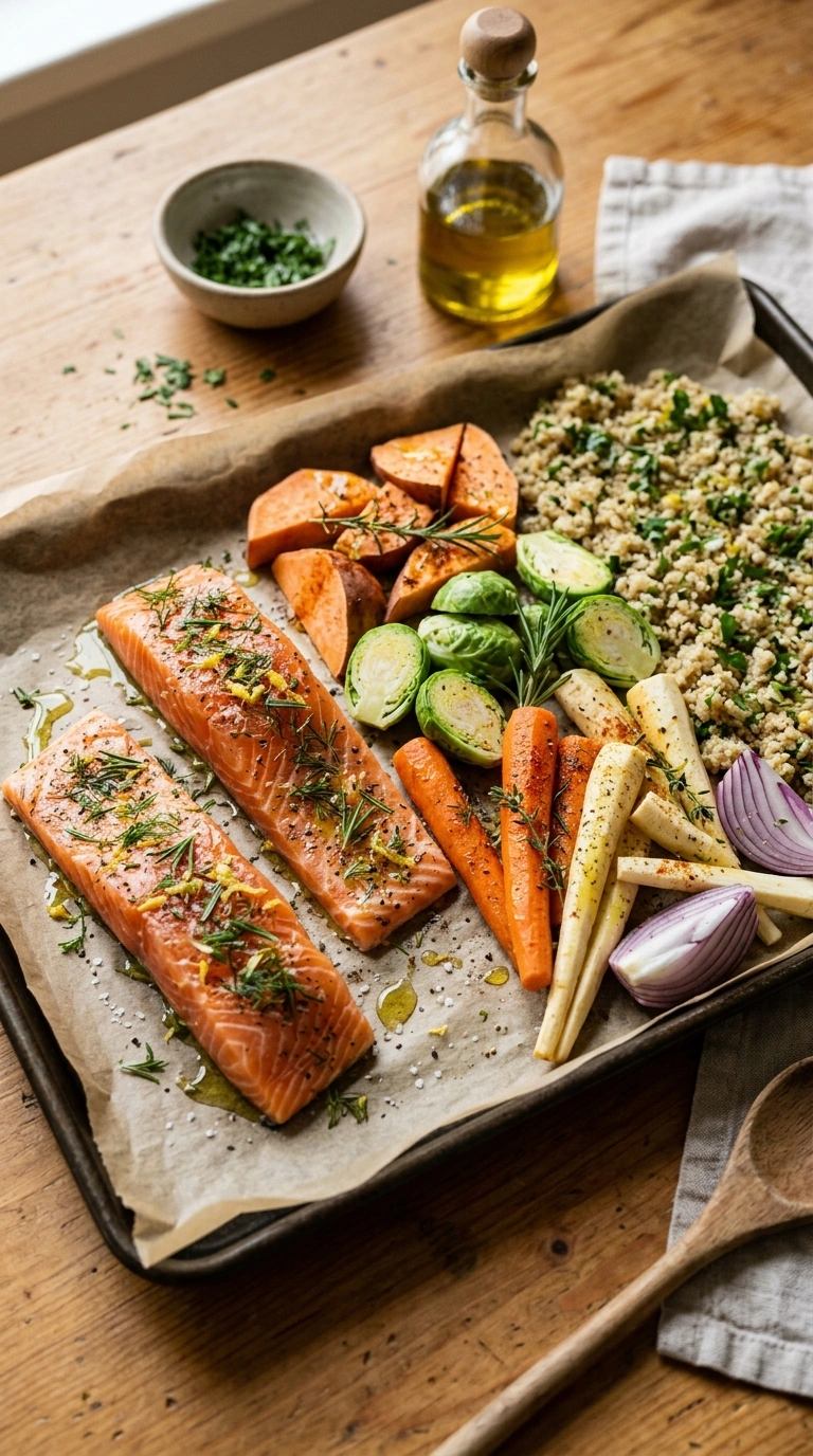 Cooking instructions for hearty fall salmon bowl