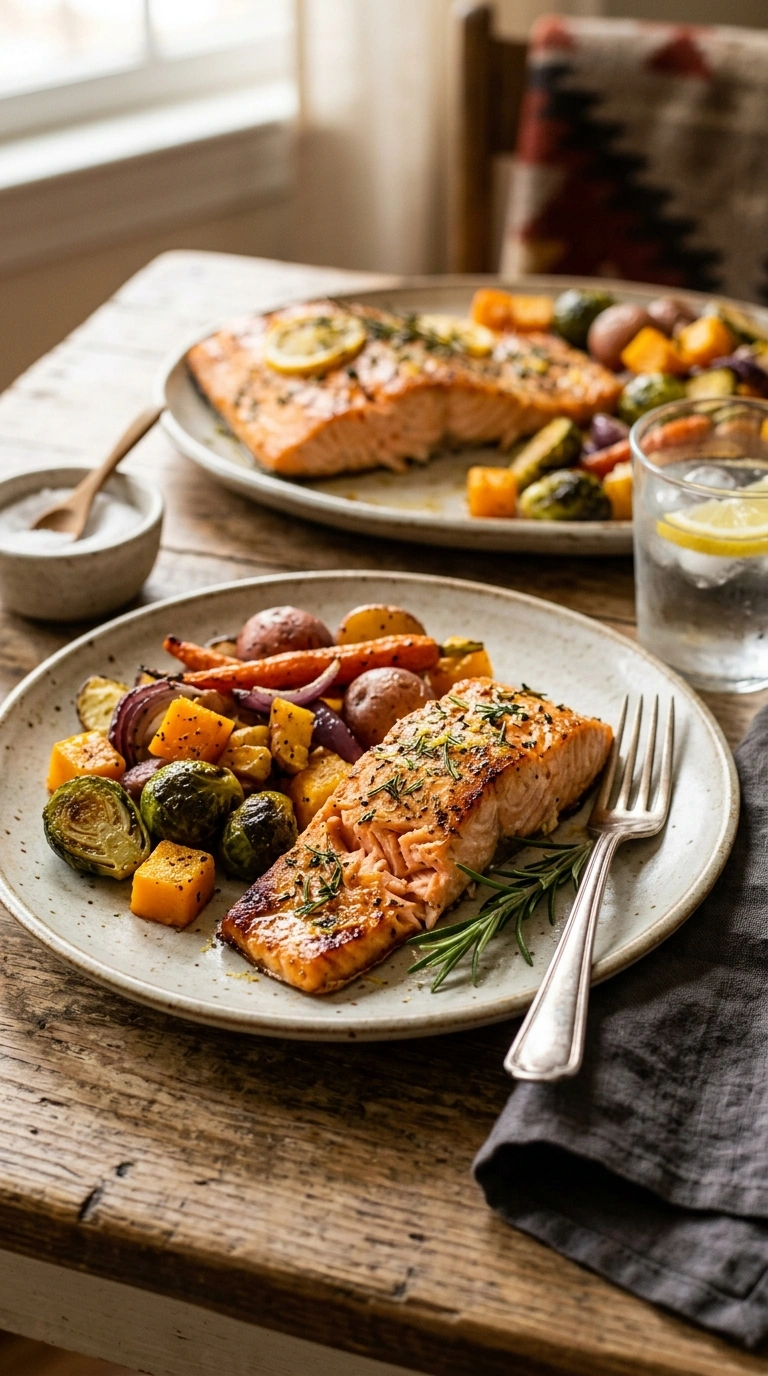 savory fall salmon dinner ready to serve