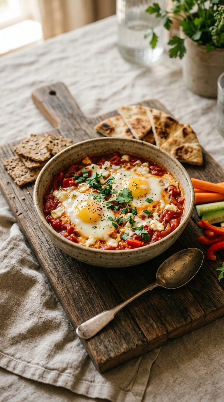 easy cozy fall shakshuka ready to serve