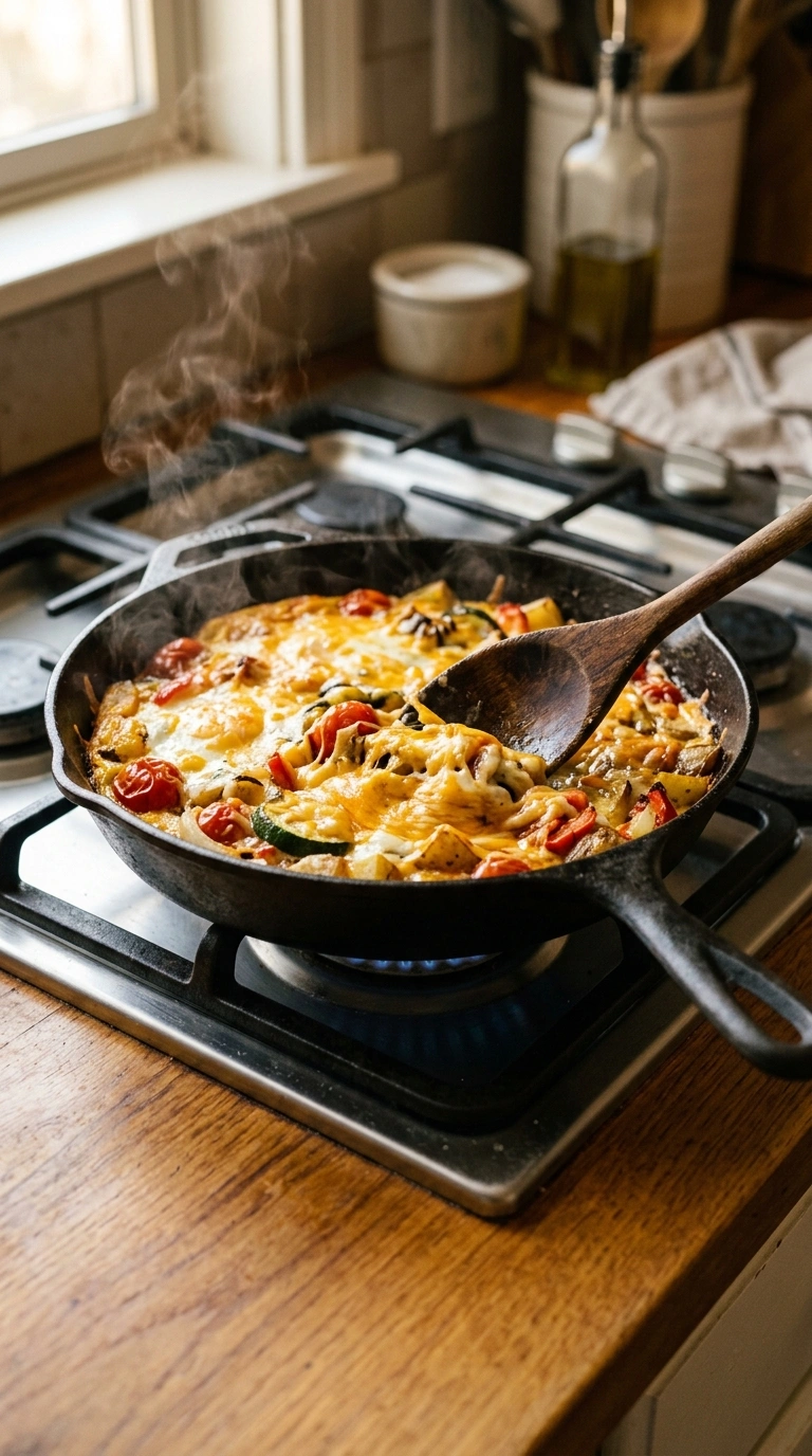 Cooking instructions for easy cozy fall skillet eggs