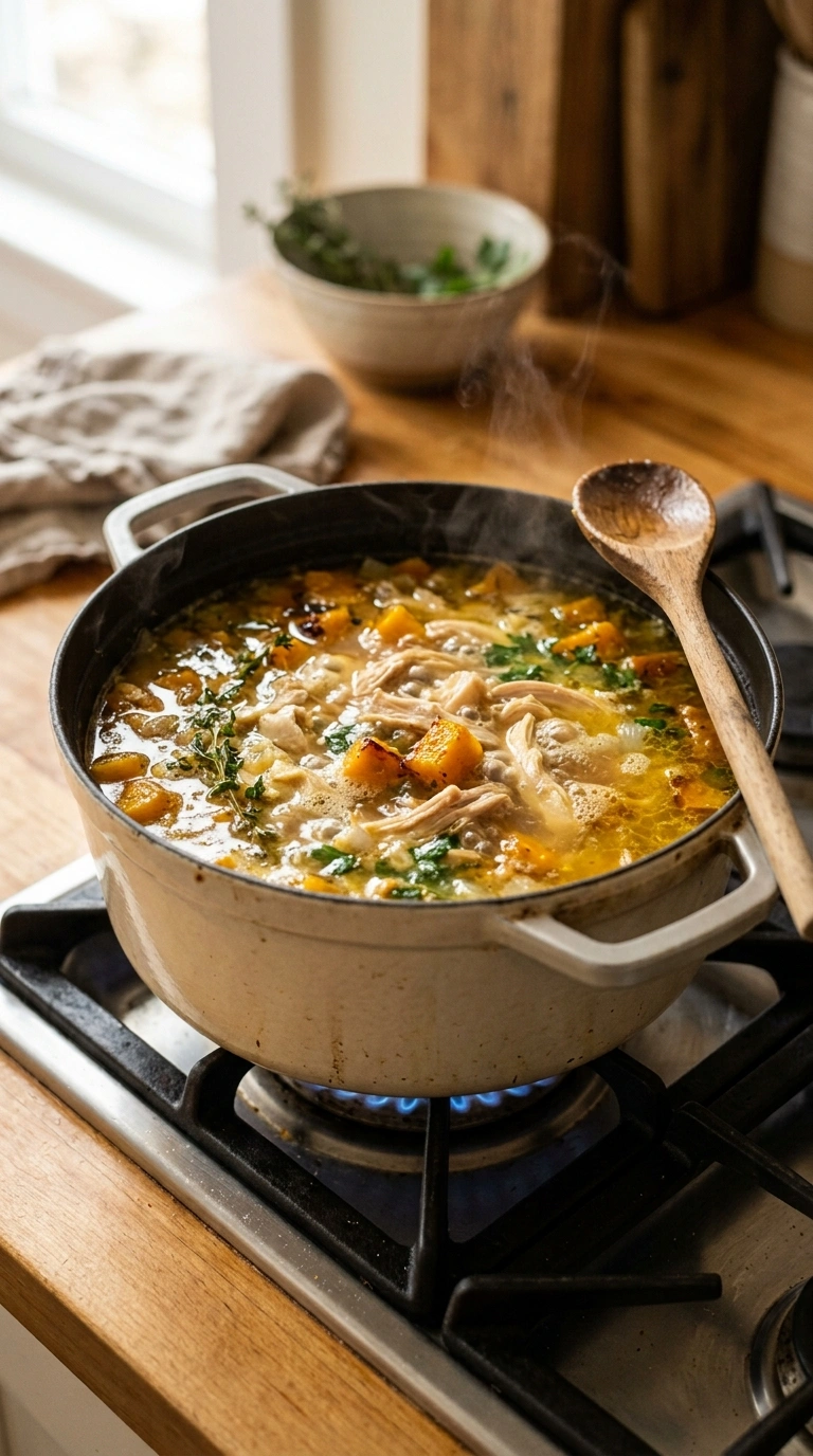Cooking instructions for cozy 30 min fall soup dinner