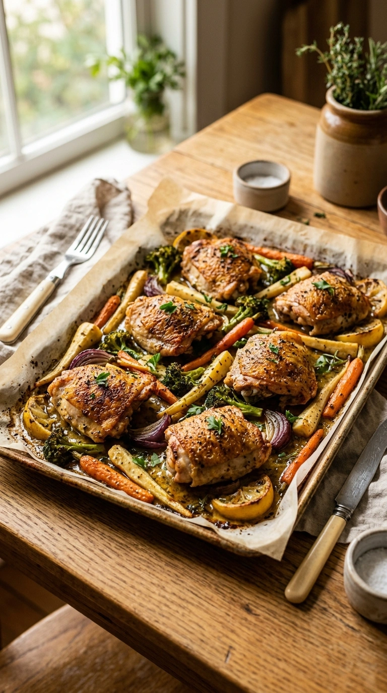 Hearty Savory Lemon Chicken Thighs | 35-Min Cozy Fall Family Dinner