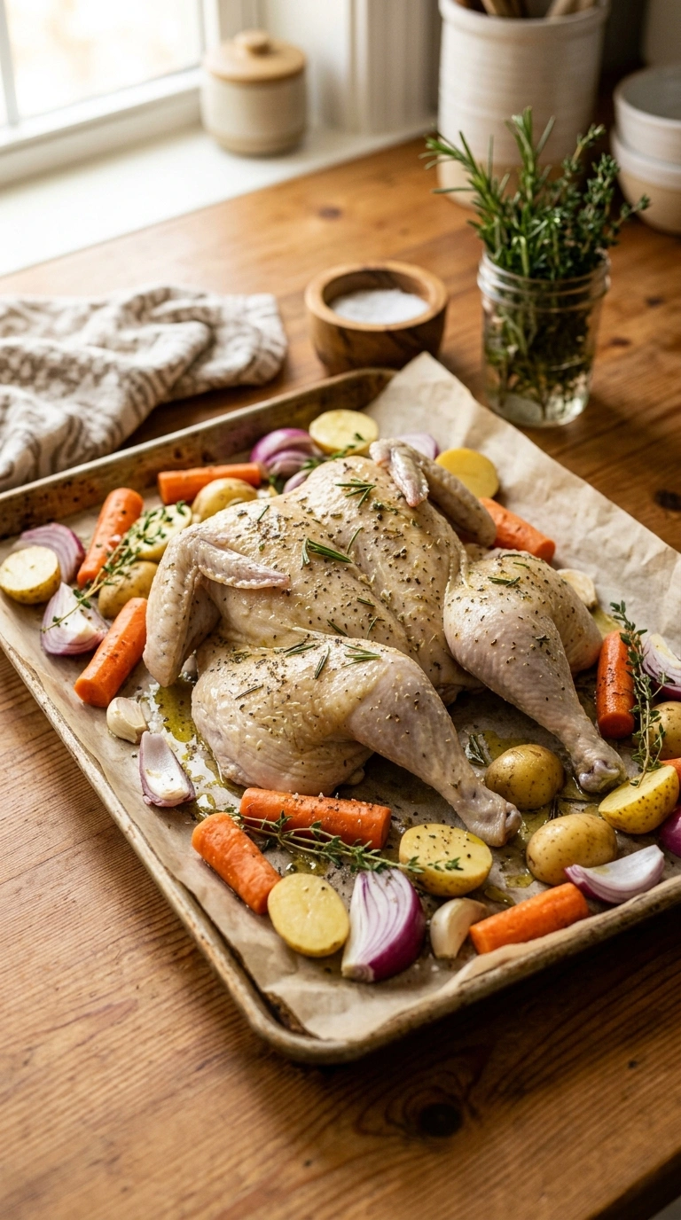 Cooking instructions for cozy roasted whole chicken