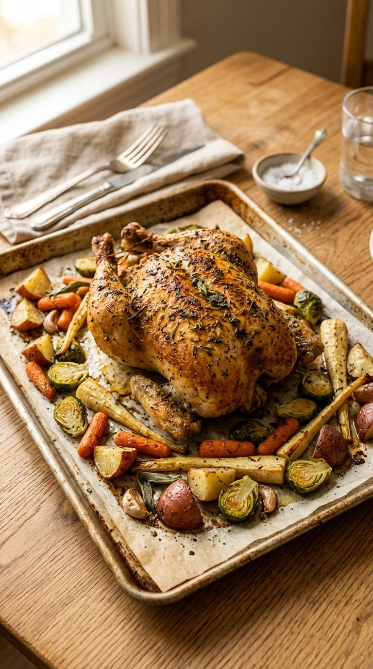Cozy Herb Roasted Whole Chicken | 95-Min Cozy Fall Family Sunday