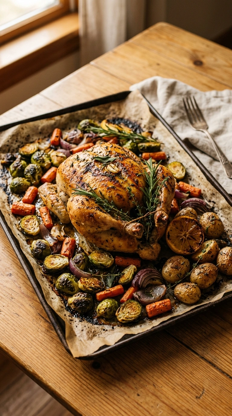 Cozy Lemon Roasted Whole Chicken | 90-Min Cozy Fall Family Sunday