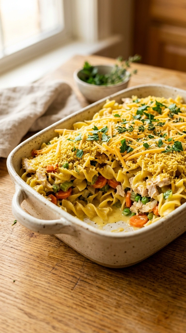 Cooking instructions for creamy hearty chicken casserole