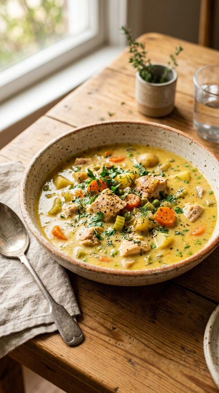 Creamy Hearty Chicken Stew | 50-Min Cozy Fall Comfort Family Bowl