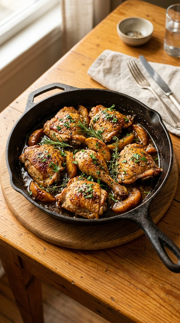 Cozy Fall Skillet Chicken Apple | 35-Min Hearty Family Fall Dinner