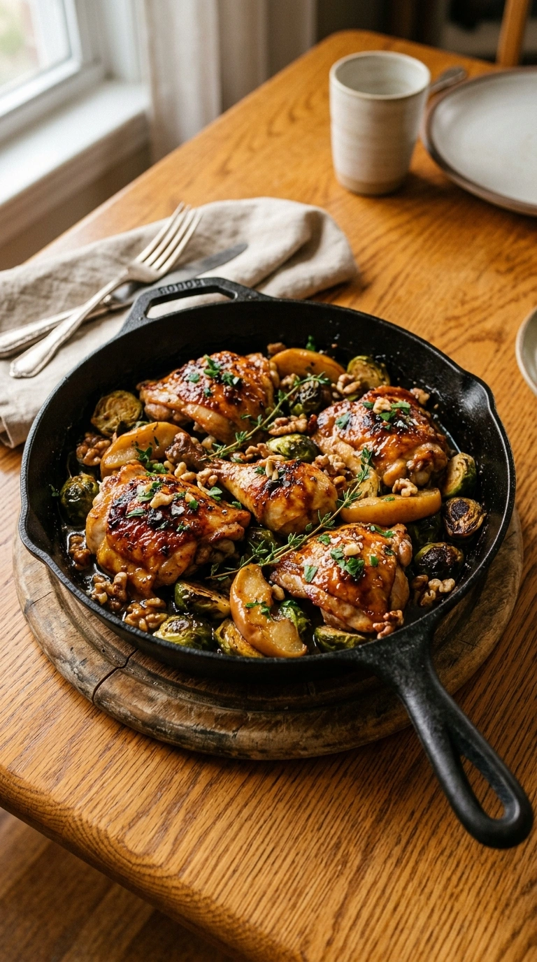 Cozy Fall Skillet Chicken Maple Glazed | 35-Min Hearty Family Fall