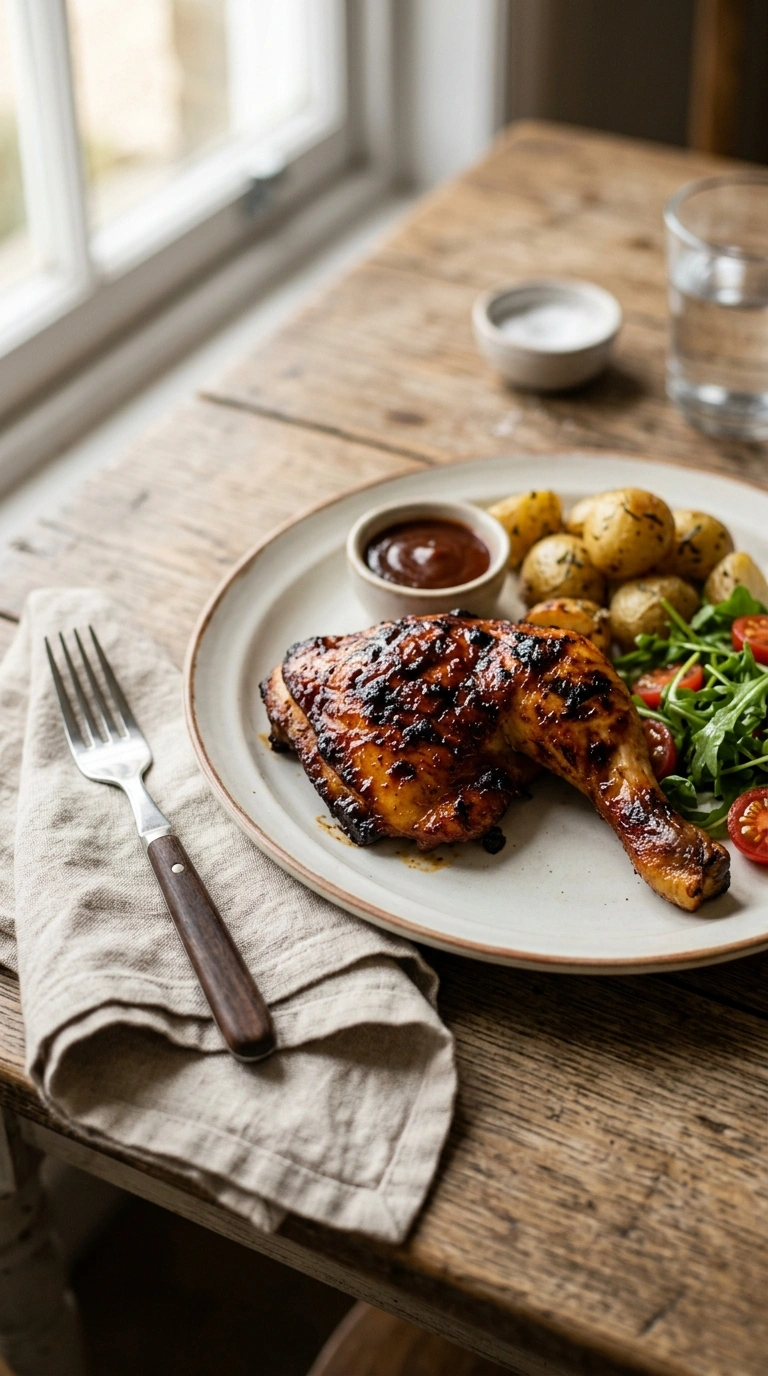 smoky juicy BBQ chicken baked ready to serve