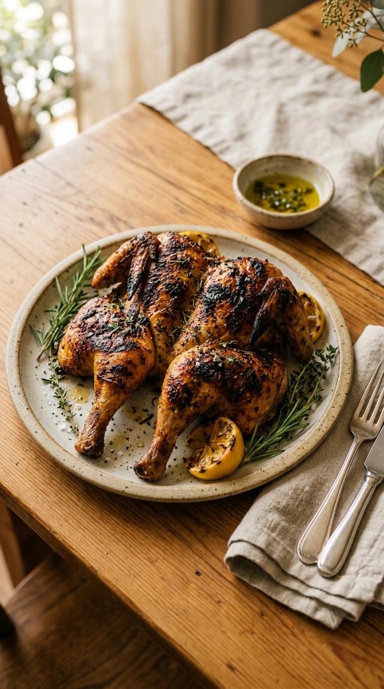 Smoky Juicy Spatchcock Chicken | 60-Min Cozy Fall Family Sunday Dinner