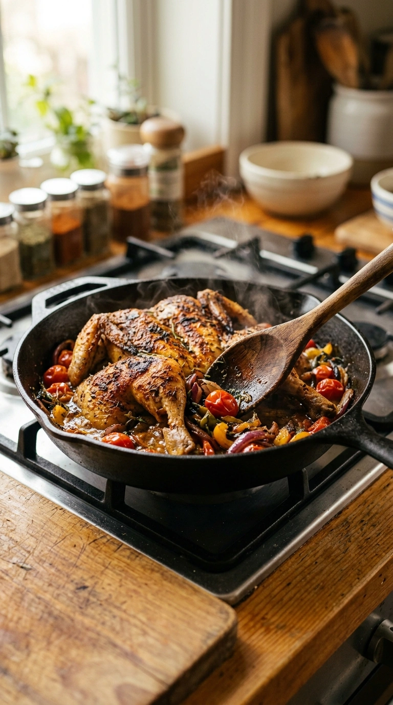 Cooking instructions for smoky juicy spatchcock chicken
