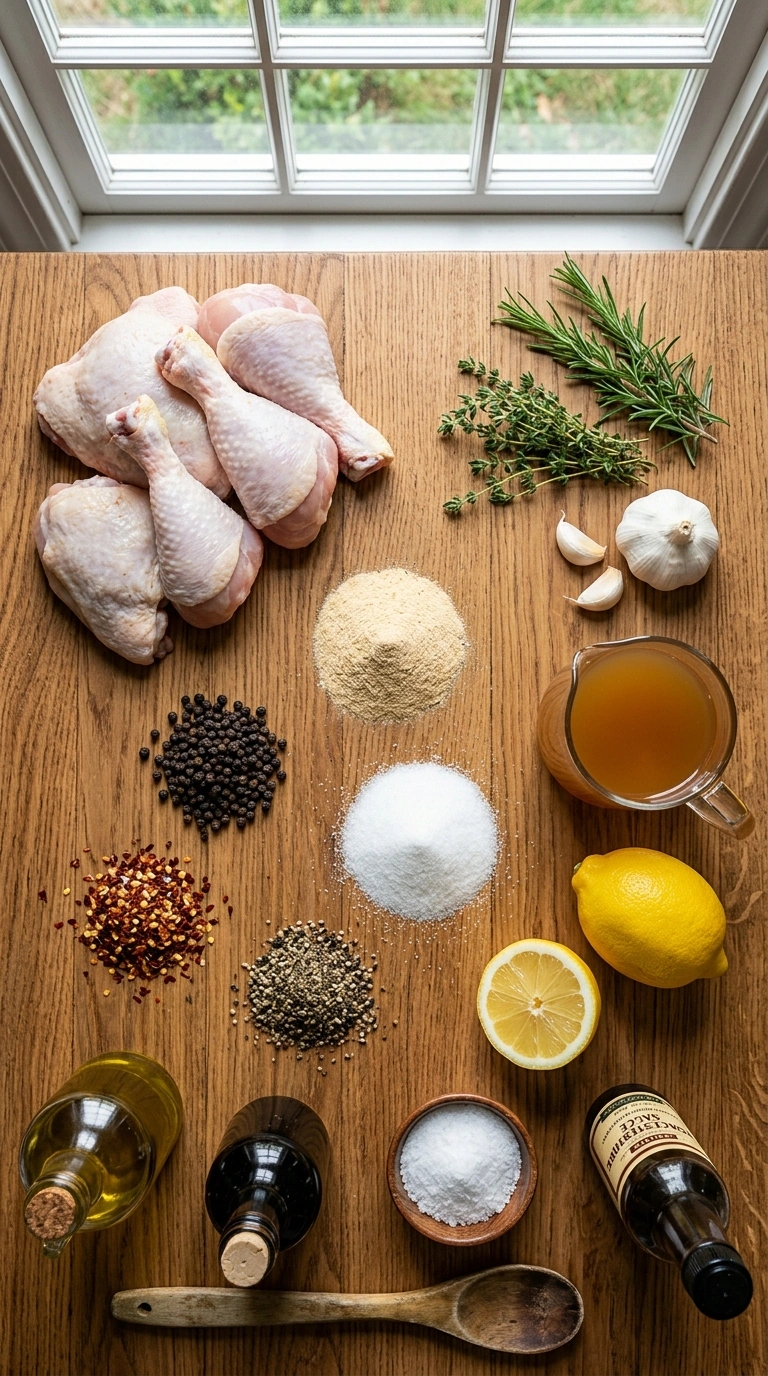 Ingredients for smoky juicy spatchcock chicken