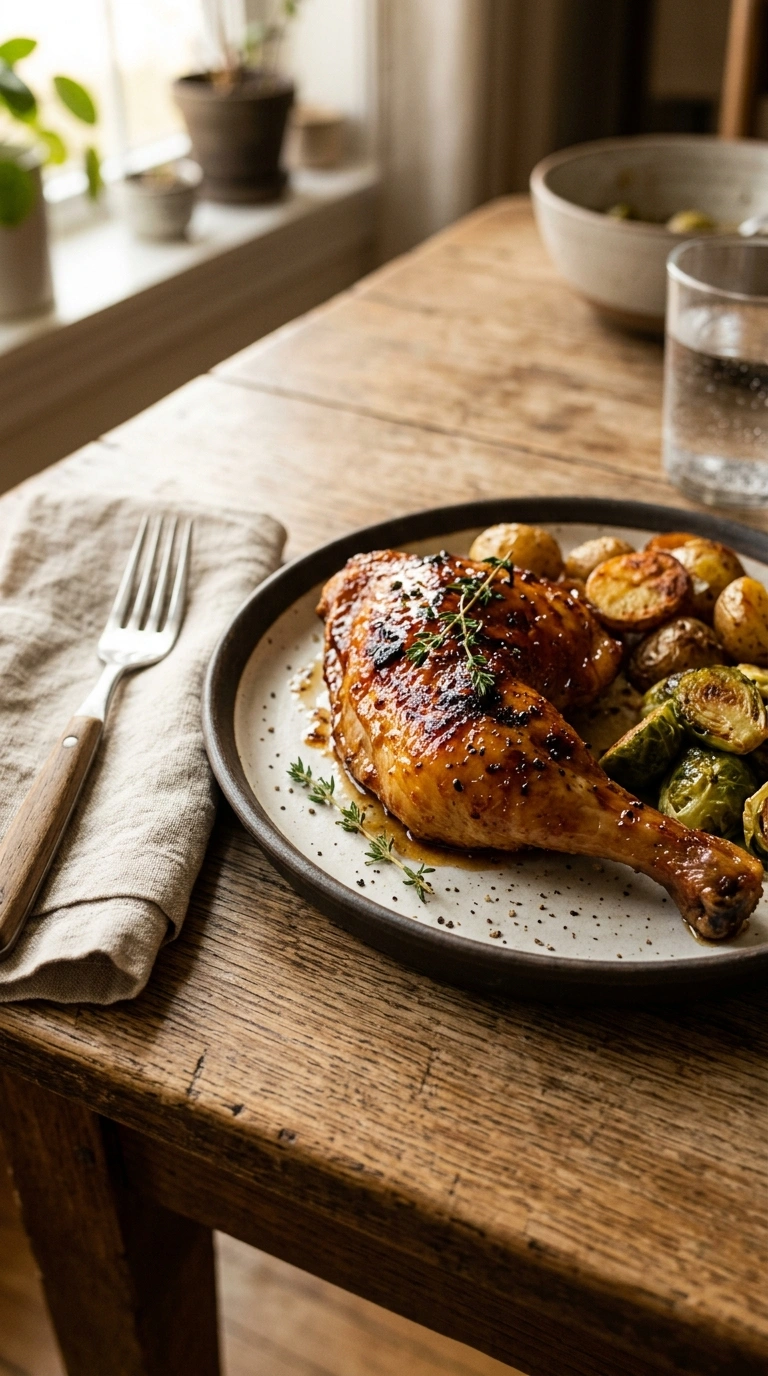 smoky juicy maple glazed chicken ready to serve