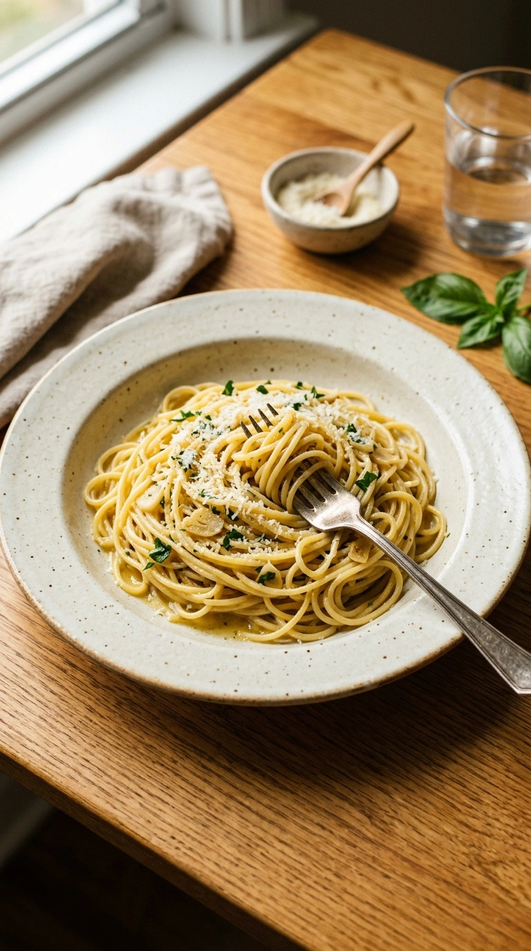Garlicky Buttery Aglio Olio Pasta | 22-Min Cozy Warm Hearty Italian