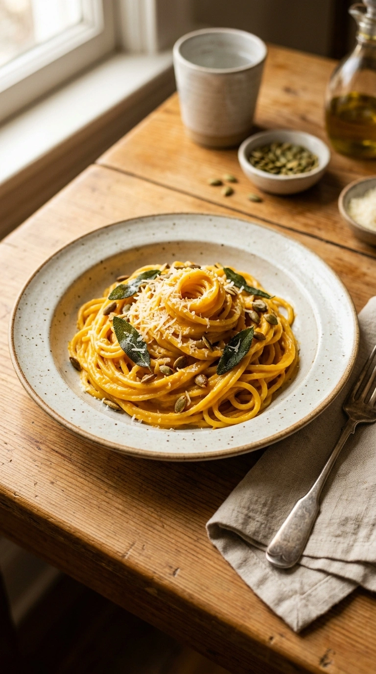 Creamy Silky Pumpkin Pasta | 30-Min Cozy Warm Hearty Fall Dinner