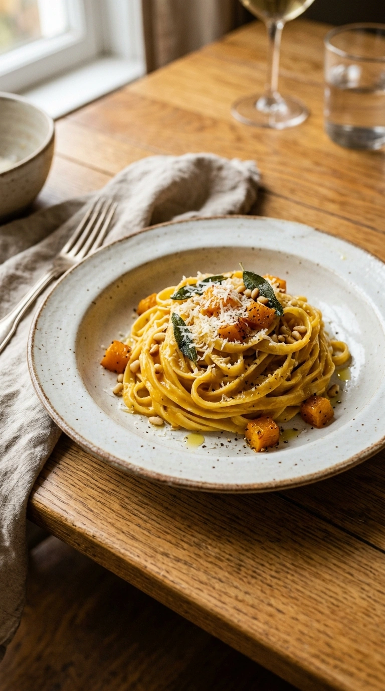 Creamy Silky Roasted Butternut Pasta | 40-Min Cozy Warm Fall Dinner