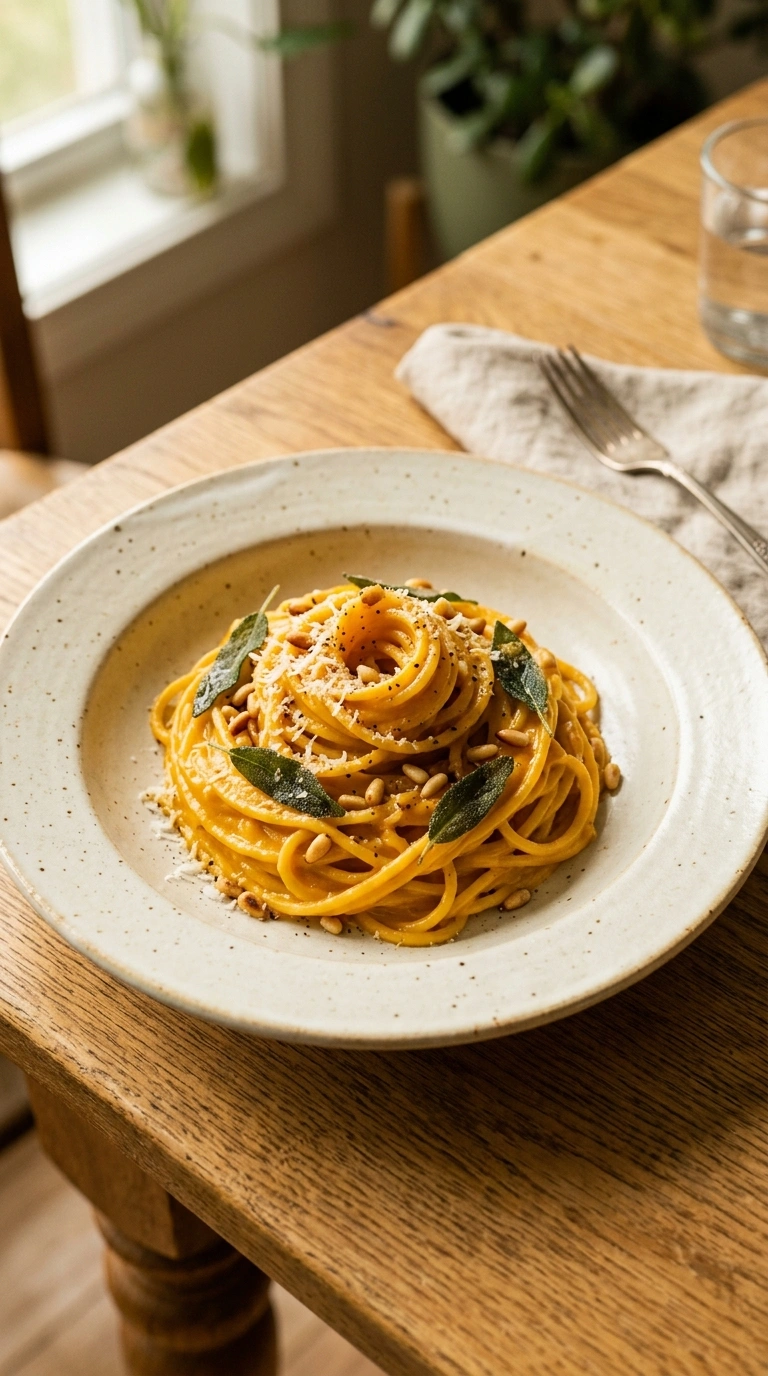 Creamy Silky Pumpkin Sage Pasta | 30-Min Cozy Warm Hearty Fall Dinner