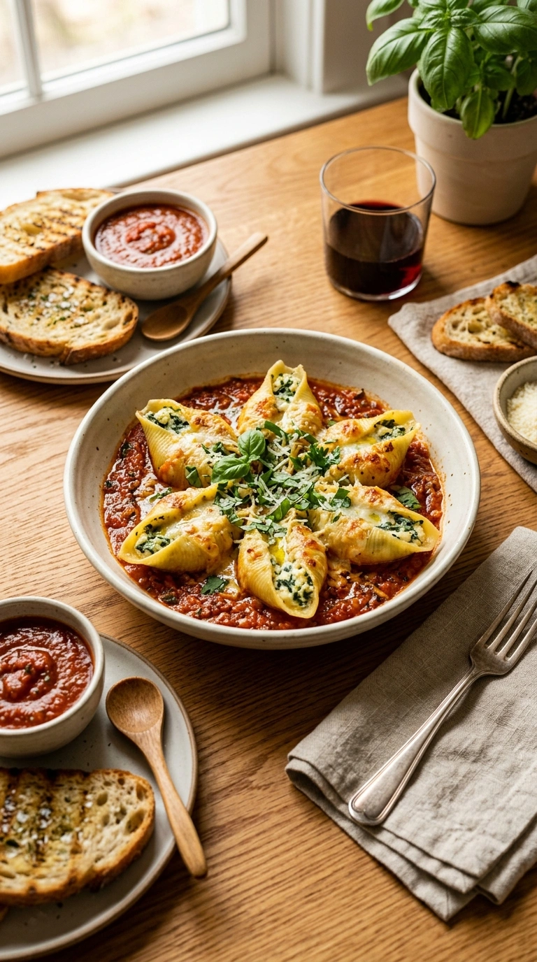 Golden Tender Stuffed Shells | 55-Min Cozy Warm Hearty Family Pasta