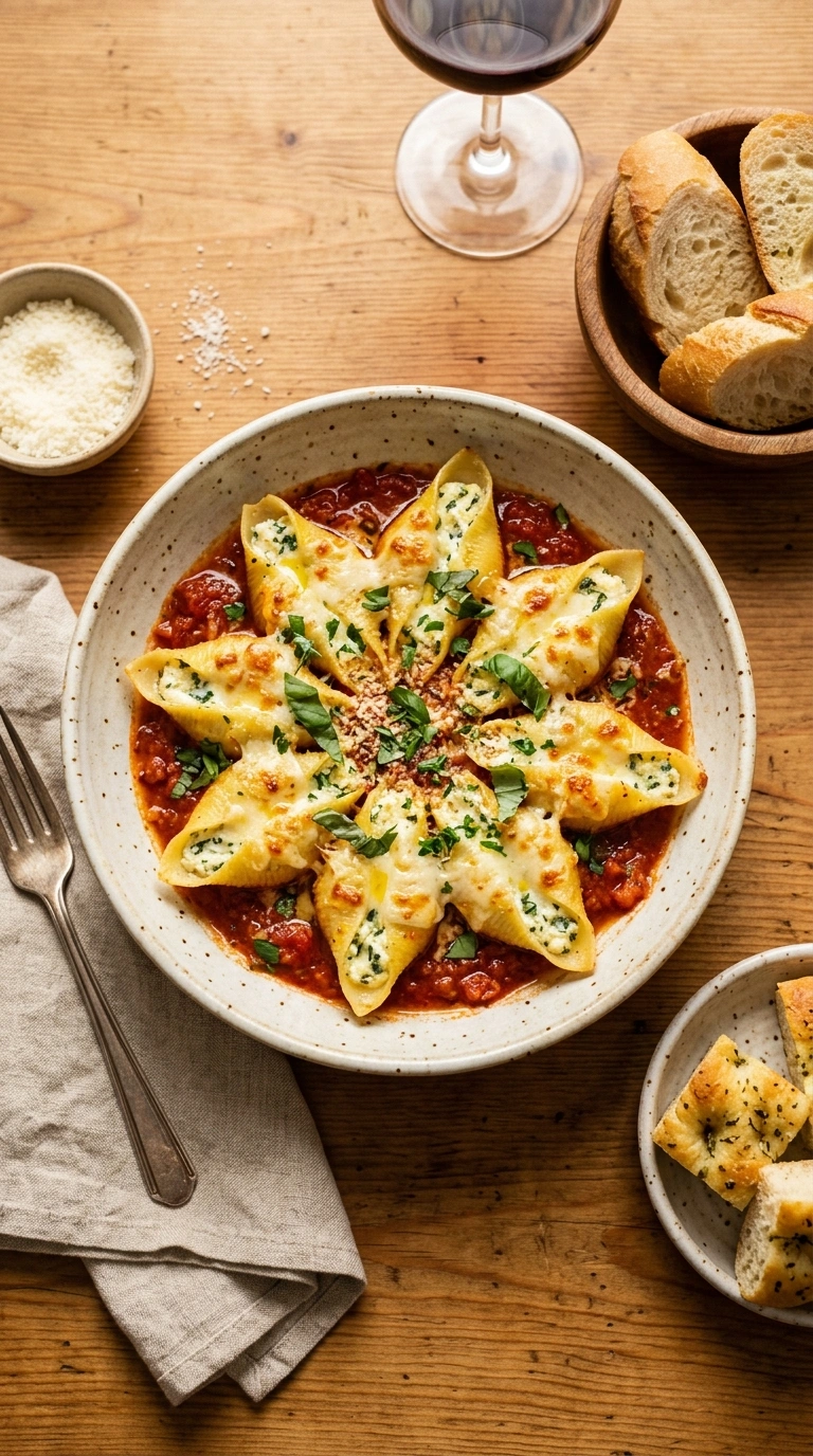 Golden Tender Chicken Stuffed Shells | 60-Min Cozy Warm Hearty Family